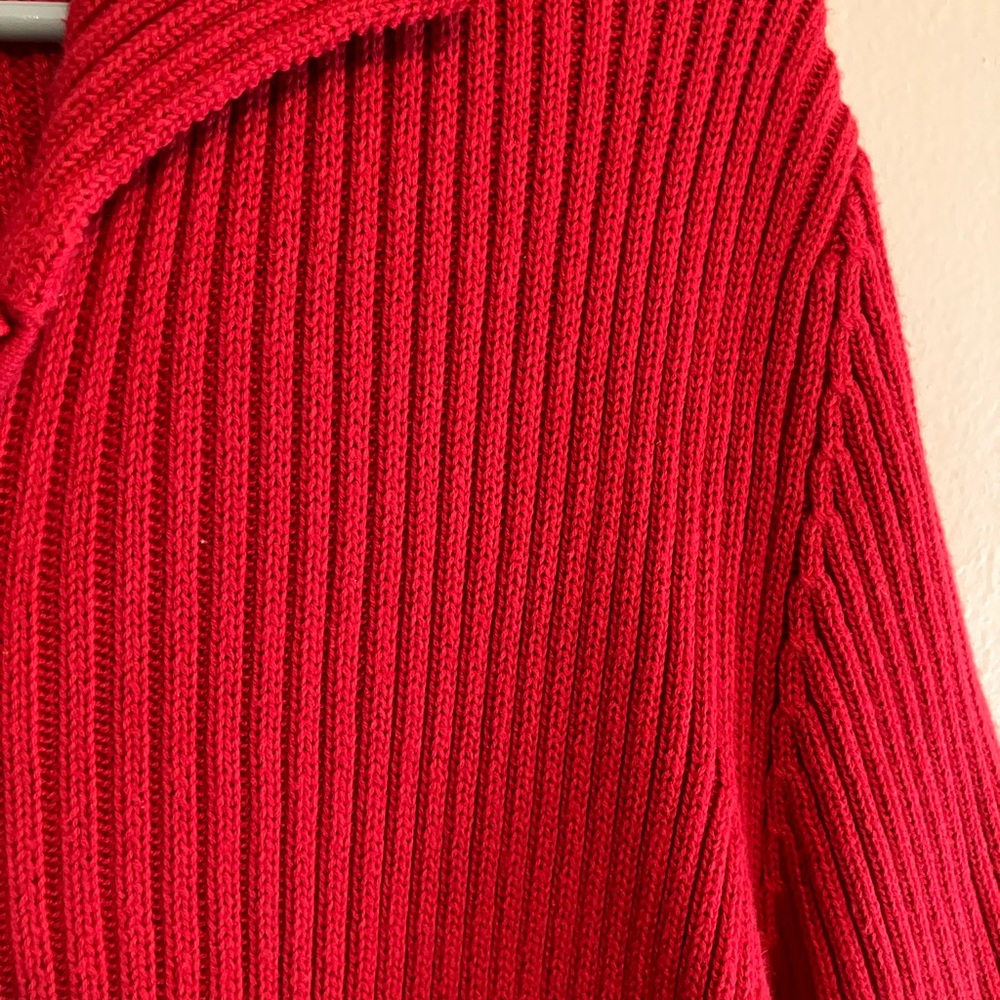 Quacker Factory Red Short-Sleeve Zip Front Cardigan - Picture 5 of 6